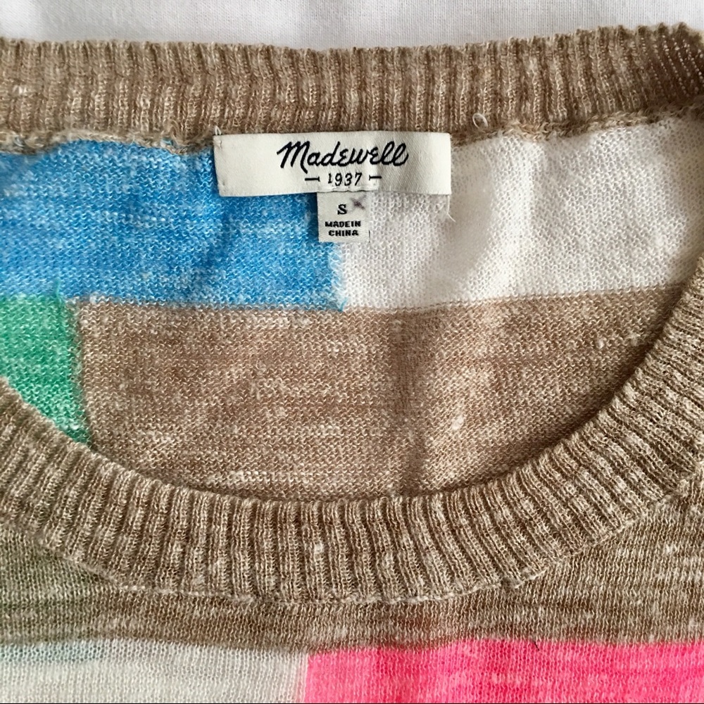 Madewell Colorblock Crew Neck Sweater | EUC - Picture 4 of 5
